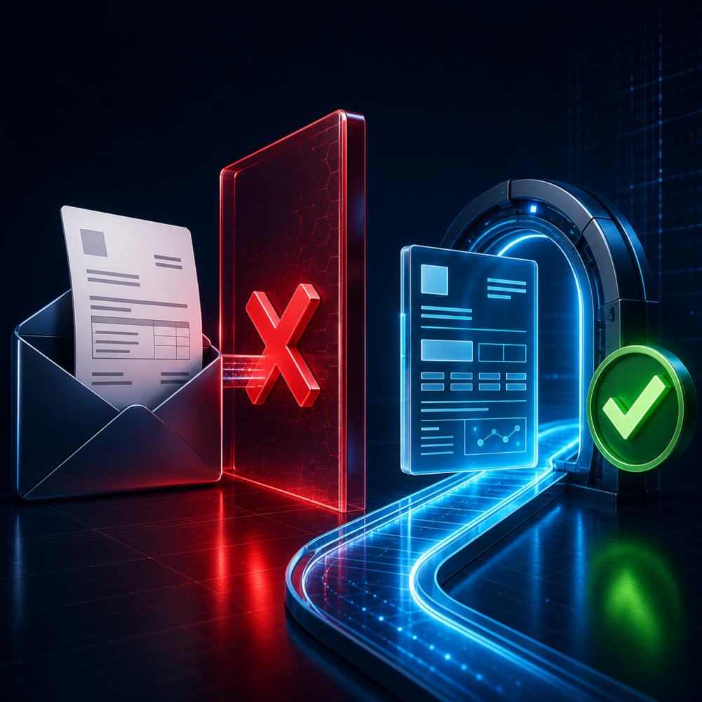 PDF envoyé par e-mail bloqué face à une facture électronique conforme